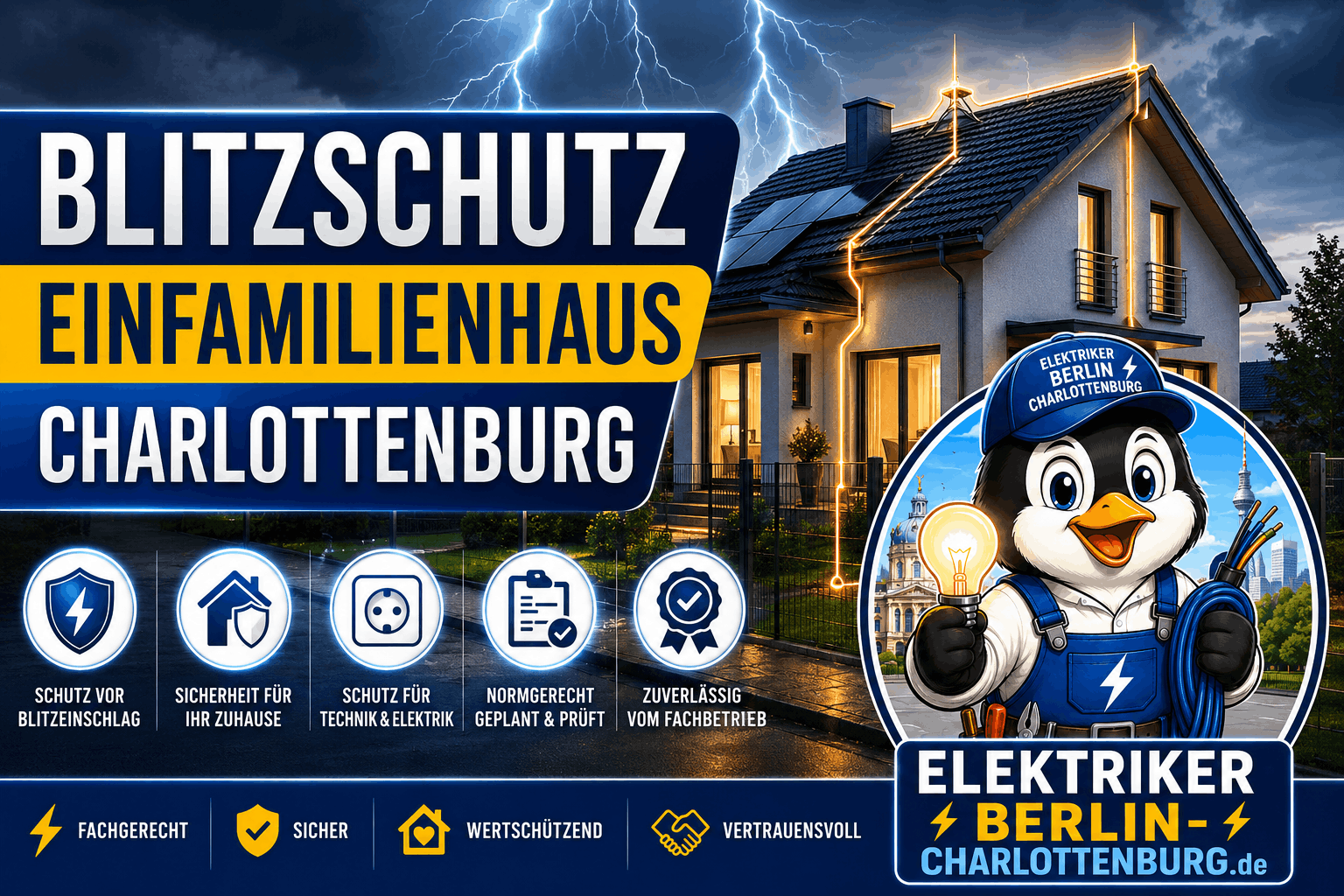 Blitzschutz Einfamilienhaus Charlottenburg
