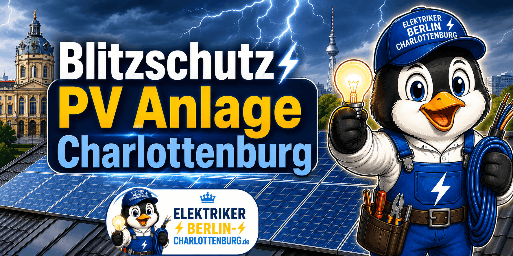 Blitzschutz PV Anlage Charlottenburg Infografik