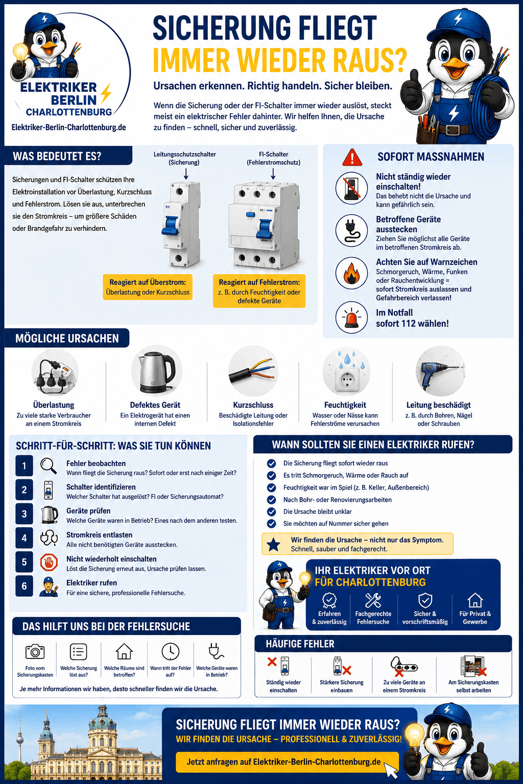 Sicherung fliegt immer wieder raus Infografik