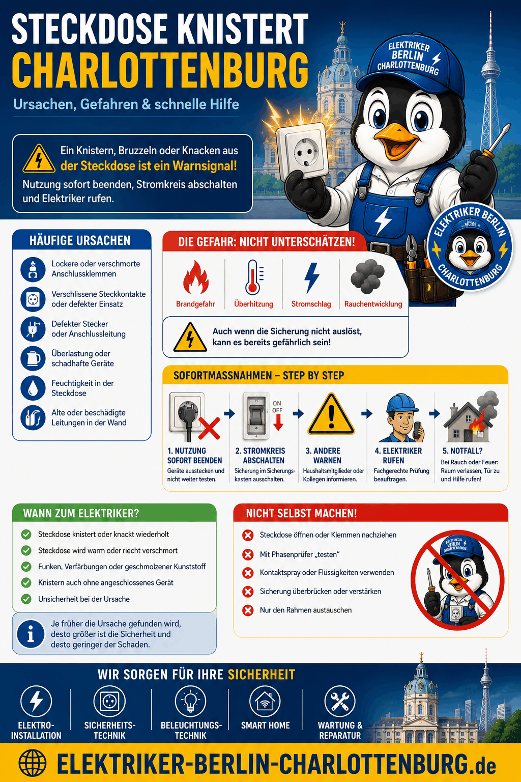 Steckdose knistert Charlottenburg Infografik